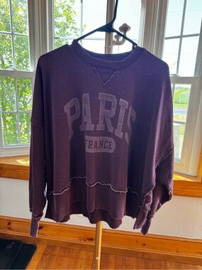 American Eagle Outfitters Big Hug Oversized jet indigo Paris Crewneck Pullover